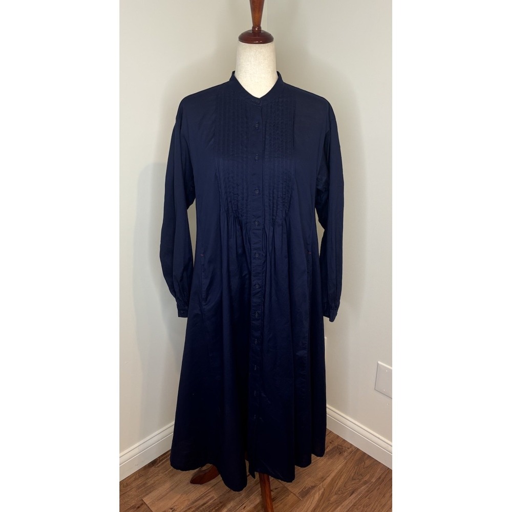 Ines‎ De La Fressange x Uniqlo Cotton Midi Shirt Dress Pockets Women's S